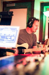 Corey Witt in the studio recording "strong"